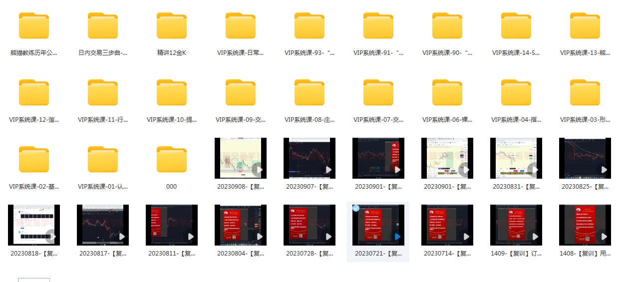 2023年度熊猫交易学社 黄金VIP完整课程+直播回放
