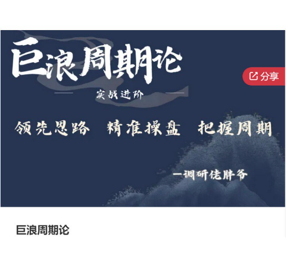 调研佬胖爷-巨浪周期论实战进阶