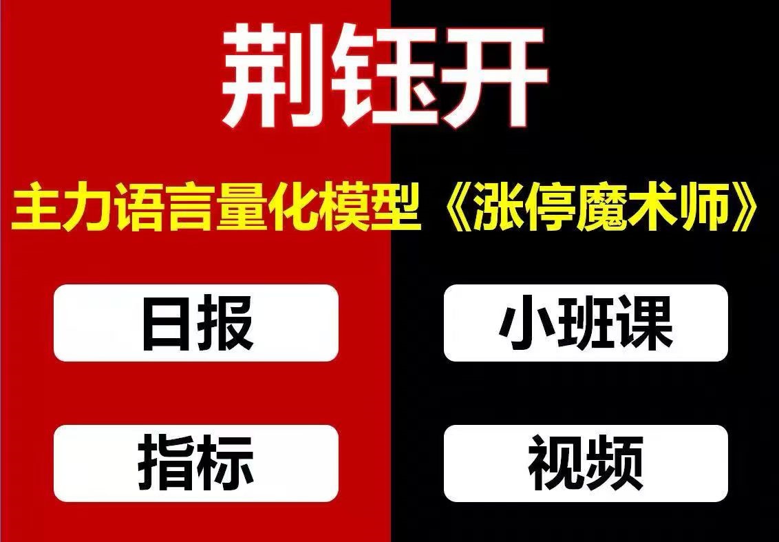 荆钰开主力语言量化模型《涨停魔术师》擒龙特训小班课+资料指标