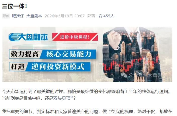 【肥猪仔】肥猪仔付费文 大盘剧本260318 付费文：三位一体”PDF文章