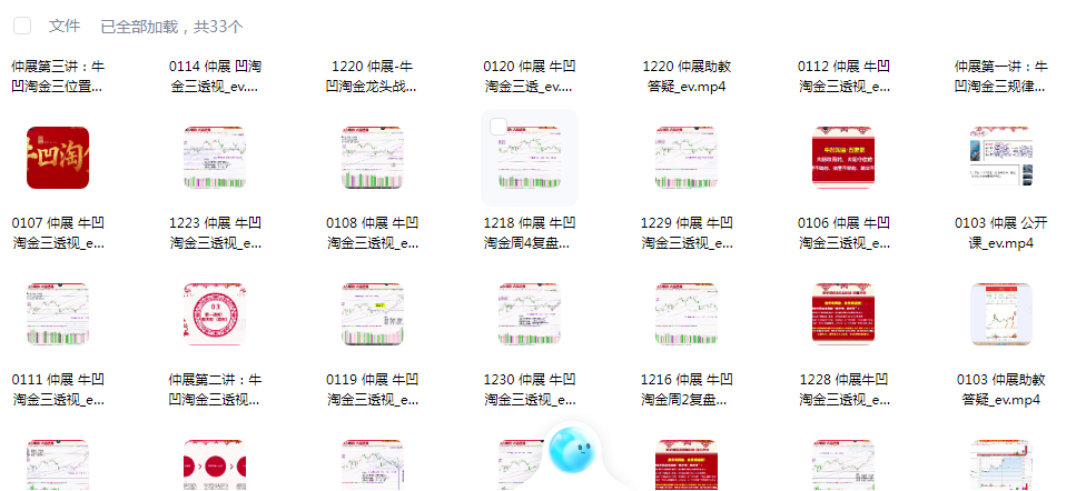 【仲展】量学云讲堂  龙头密探-仲展 2026年第68期视频课程+盘后 共33视频