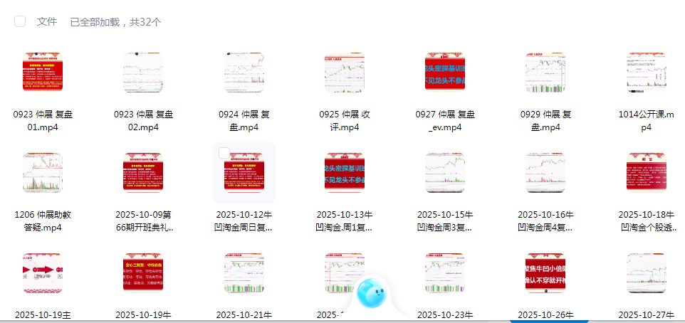 【仲展】量学云讲堂  龙头密探-仲展 2025年第66期视频课程+盘后 共29视