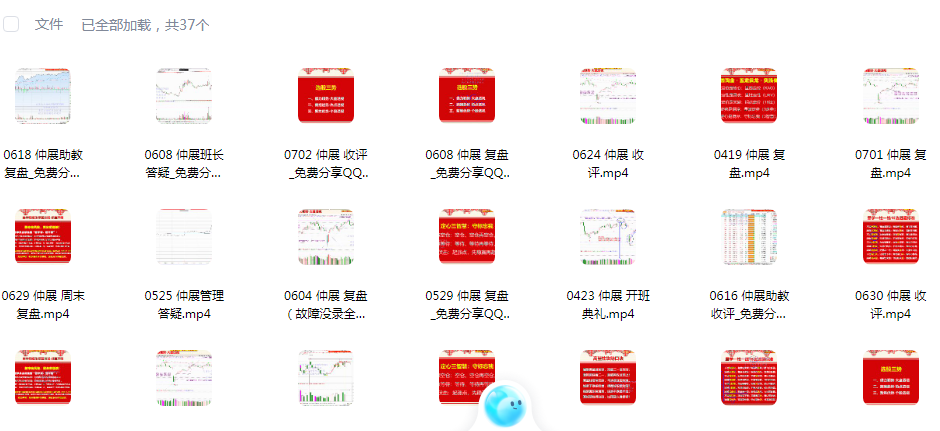 【仲展】量学云讲堂  龙头密探-仲展 2025年第63期视频课程+盘后 共37视频